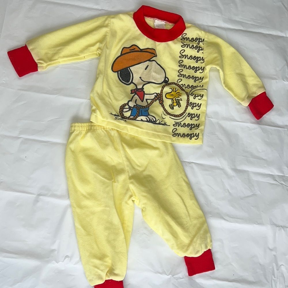 Vintage Sears Snoopy Toddler 2pc Pajama Sleeper set size 2T